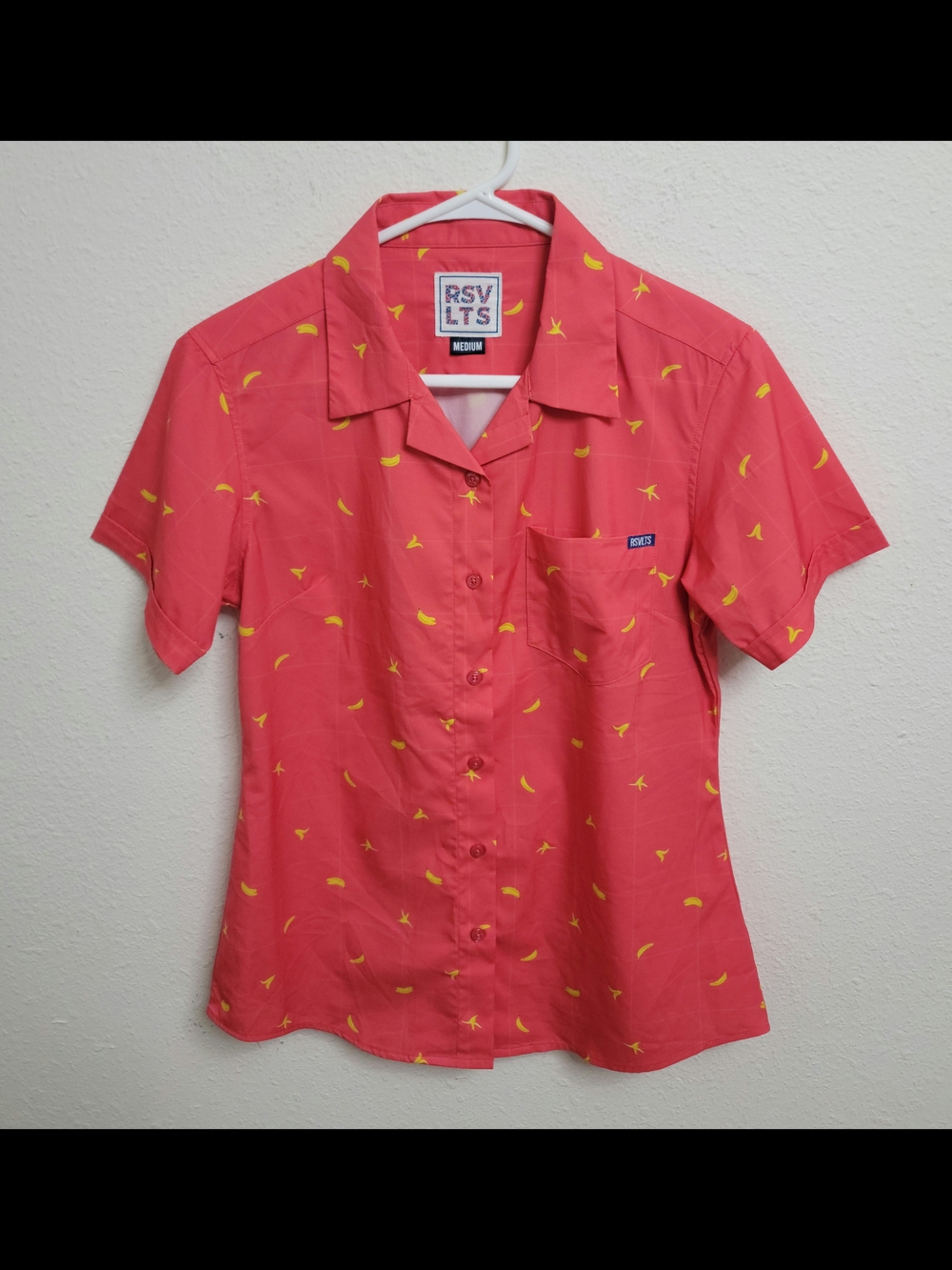 RSVLTS Coral Bananas Kunuflex Button Down Shirt Women's Medium
